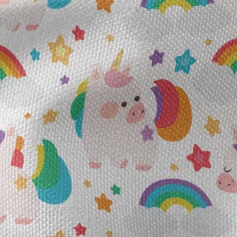 Q版繽紛獨角獸帆布(幅寬150公分)