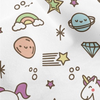 小行星與獨角獸水晶絨(幅寬160公分)