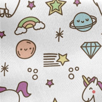小行星與獨角獸刷毛布(幅寬150公分)