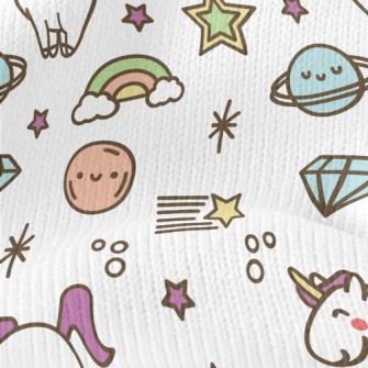 小行星與獨角獸仿毛衣布(幅寬150公分)