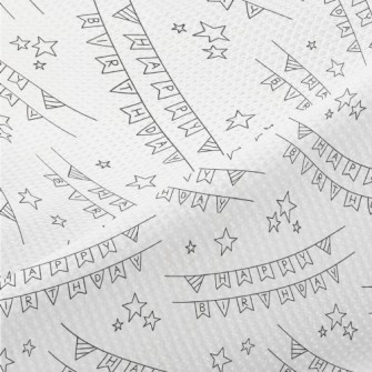 簡約生日快樂英文與星星高爾布(幅寬180公分)