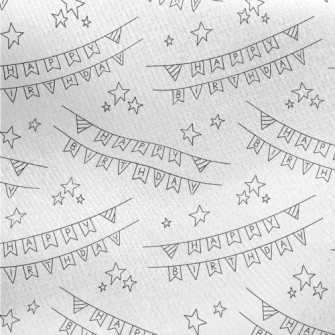 簡約生日快樂英文與星星刷毛布(幅寬150公分)