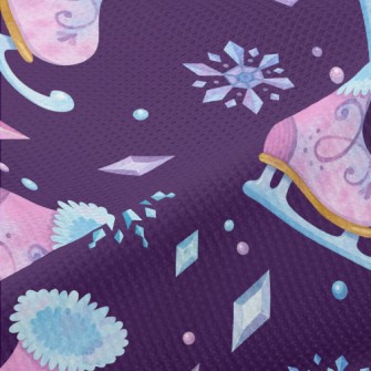 夢幻雪花溜冰鞋高爾布(幅寬180公分)