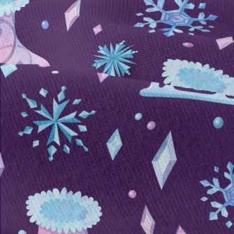 夢幻雪花溜冰鞋仿棉布(幅寬150公分)