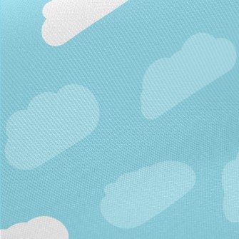 卡通藍色白色雲彩斜紋布(幅寬150公分)