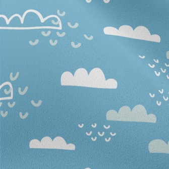 可愛雲朵和愛心雪紡布(幅寬150公分)
