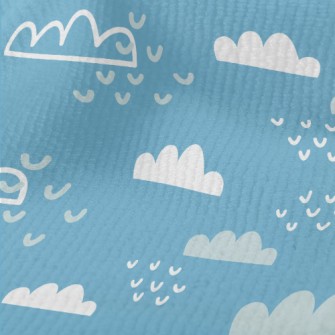 可愛雲朵和愛心毛巾布(幅寬160公分)