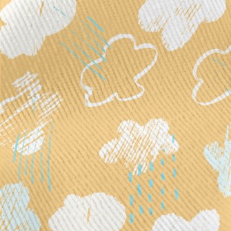 兒童繪畫白雲和雨雲燈芯絨(幅寬150公分)