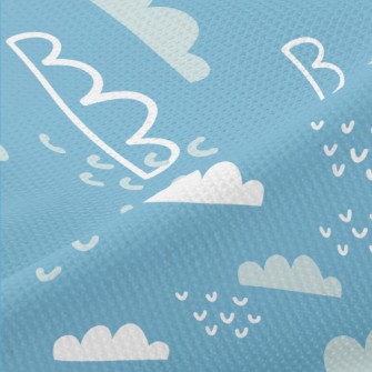 可愛雲朵和愛心高爾布(幅寬180公分)