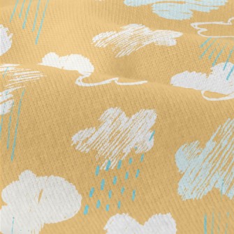 兒童繪畫白雲和雨雲仿棉布(幅寬150公分)