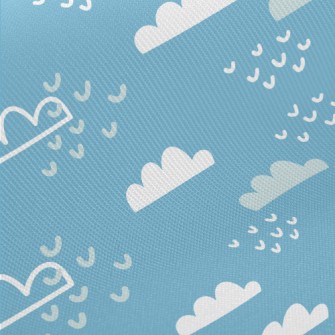 可愛雲朵和愛心厚棉布(幅寬150公分)