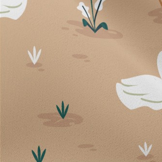 優雅卡通天鵝雪紡布(幅寬150公分)