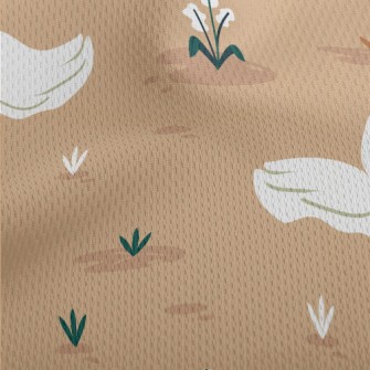 優雅卡通天鵝鳥眼布(幅寬160公分)
