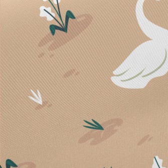 優雅卡通天鵝厚棉布(幅寬150公分)
