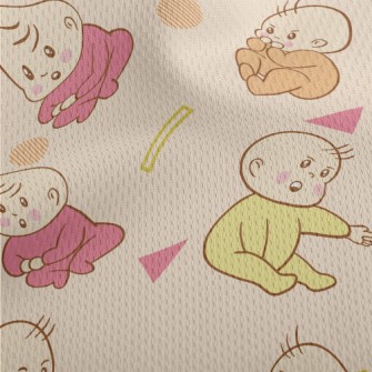 卡通可愛嬰兒男孩鳥眼布(幅寬160公分)
