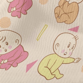 卡通可愛嬰兒男孩毛巾布(幅寬160公分)
