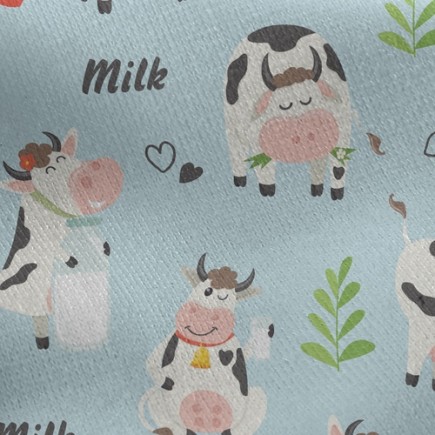 辛苦工作乳牛刷毛布(幅寬150公分)