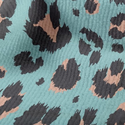 時尚螢光豹紋毛巾布(幅寬160公分)