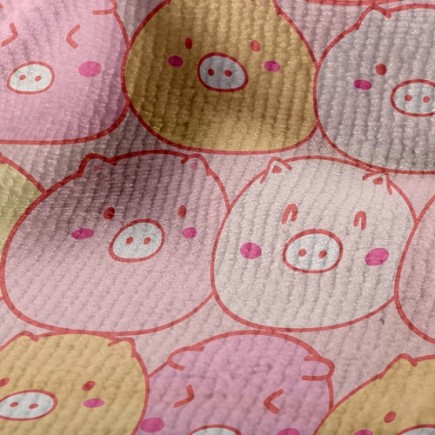 圓嘟嘟的豬毛巾布(幅寬160公分)