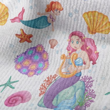 閃亮貝殼美人魚毛巾布(幅寬160公分)