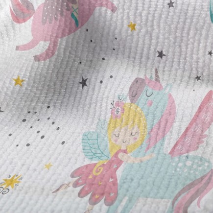 美女妖精獨角獸毛巾布(幅寬160公分)