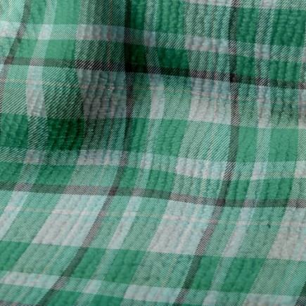 綠色蘇格蘭格毛巾布(幅寬160公分)