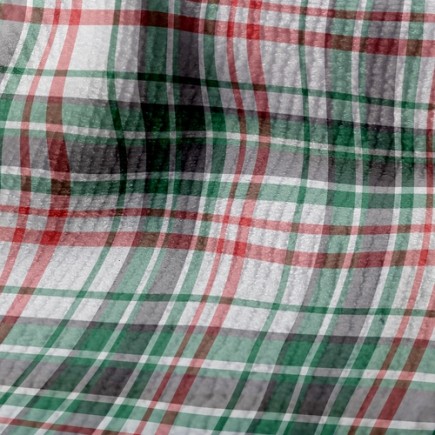 綠色紅色小格紋毛巾布(幅寬160公分)