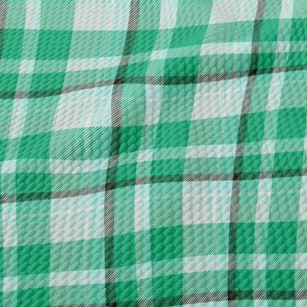 綠色蘇格蘭格泡泡布(幅寬160公分)