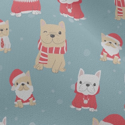 聖誕服裝法國鬥牛犬雪紡布(幅寬150公分)