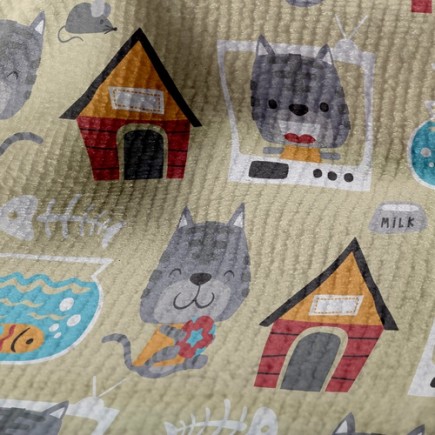 房子魚缸貓毛巾布(幅寬160公分)