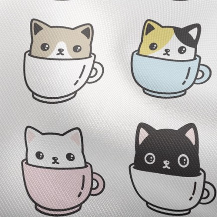 咖啡杯貓雙斜布(幅寬150公分)