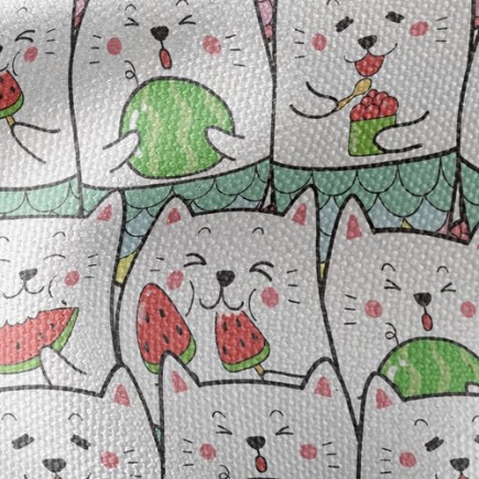 吃西瓜的貓帆布(幅寬150公分)