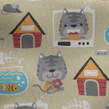 房子魚缸貓刷毛布(幅寬150公分)