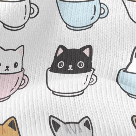 咖啡杯貓仿毛衣布(幅寬150公分)