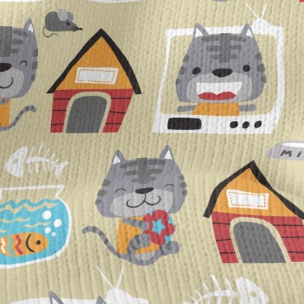 房子魚缸貓仿毛衣布(幅寬150公分)