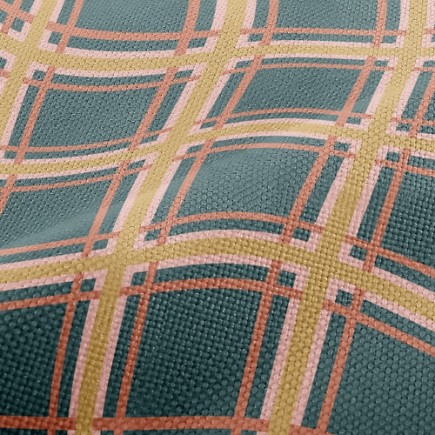 整齊綠格子麻布(幅寬150公分)