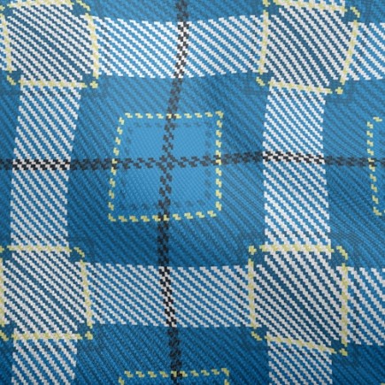 藍色方格子雙斜布(幅寬150公分)