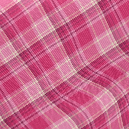 甜美粉色格斜紋布(幅寬150公分)