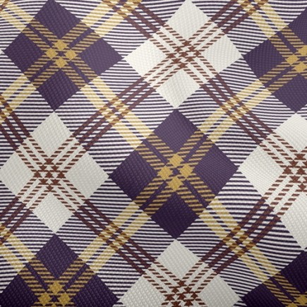 優雅的紫格紋雙斜布(幅寬150公分)