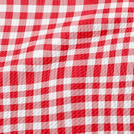 紅和白格子泡泡布(幅寬160公分)