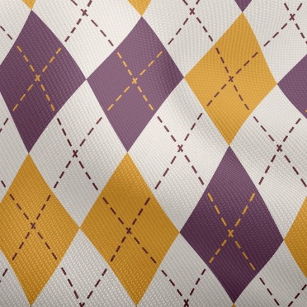 紫色和黃色菱形雙斜布(幅寬150公分)