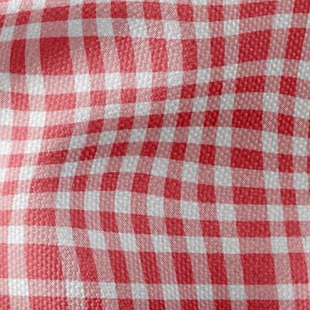 紅和白格子帆布(幅寬150公分)