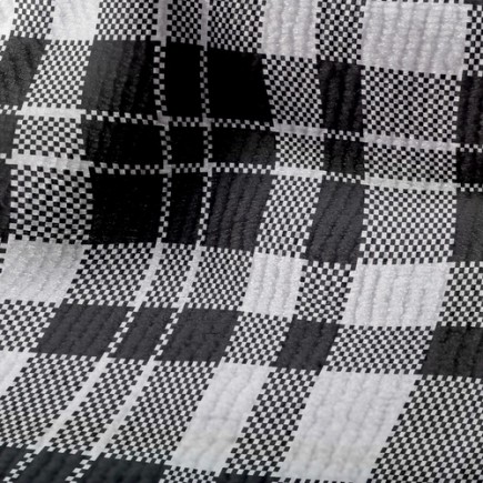 黑白格毛巾布(幅寬160公分)