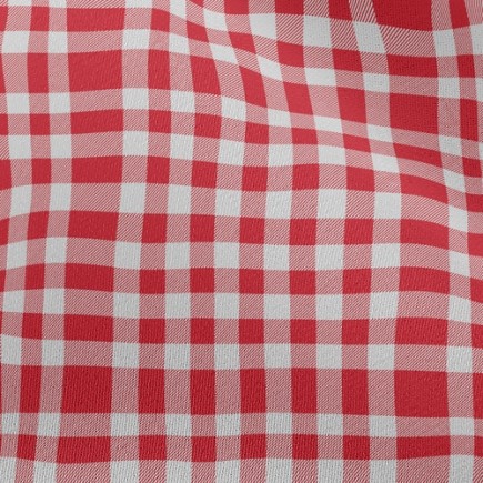 紅和白格子雪紡布(幅寬150公分)