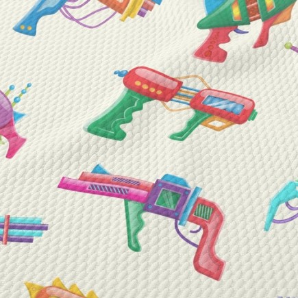 各式彩色玩具手槍泡泡布(幅寬160公分)
