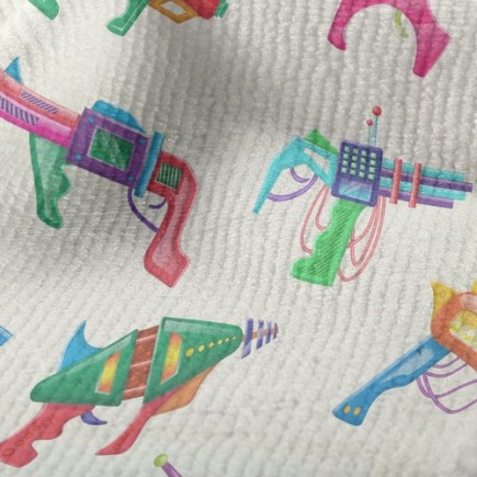 各式彩色玩具手槍毛巾布(幅寬160公分)