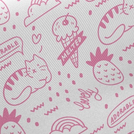 冰淇淋與貓斜紋布(幅寬150公分)