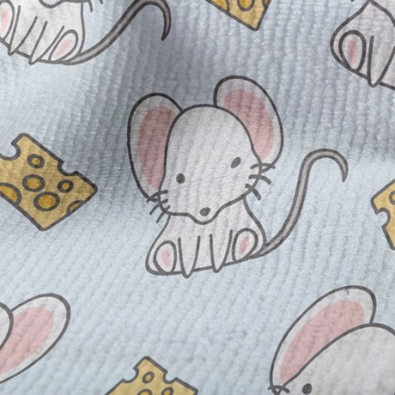 老鼠與起司毛巾布(幅寬160公分)