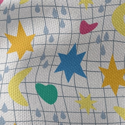 可愛太陽星空塗鴉帆布(幅寬150公分)