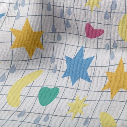 可愛太陽星空塗鴉毛巾布(幅寬160公分)